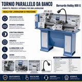 Tornio Bernardo Hobby 800 G / 230 V – Compatto e preciso