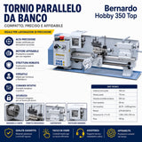 Tornio per metallo Bernardo Hobby 350 Top compatto 230 V