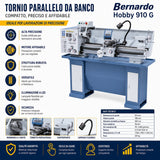 Tornio per metallo Bernardo Hobby 910 G 230V