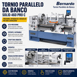 Tornio per metallo Bernardo Solid 460 x 1500 Pro con visualizzatore digitale 3 assi