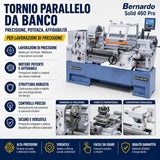 Tornio per metallo Bernardo Solid 460 x 1000 Pro con visualizzatore digitale 3 assi