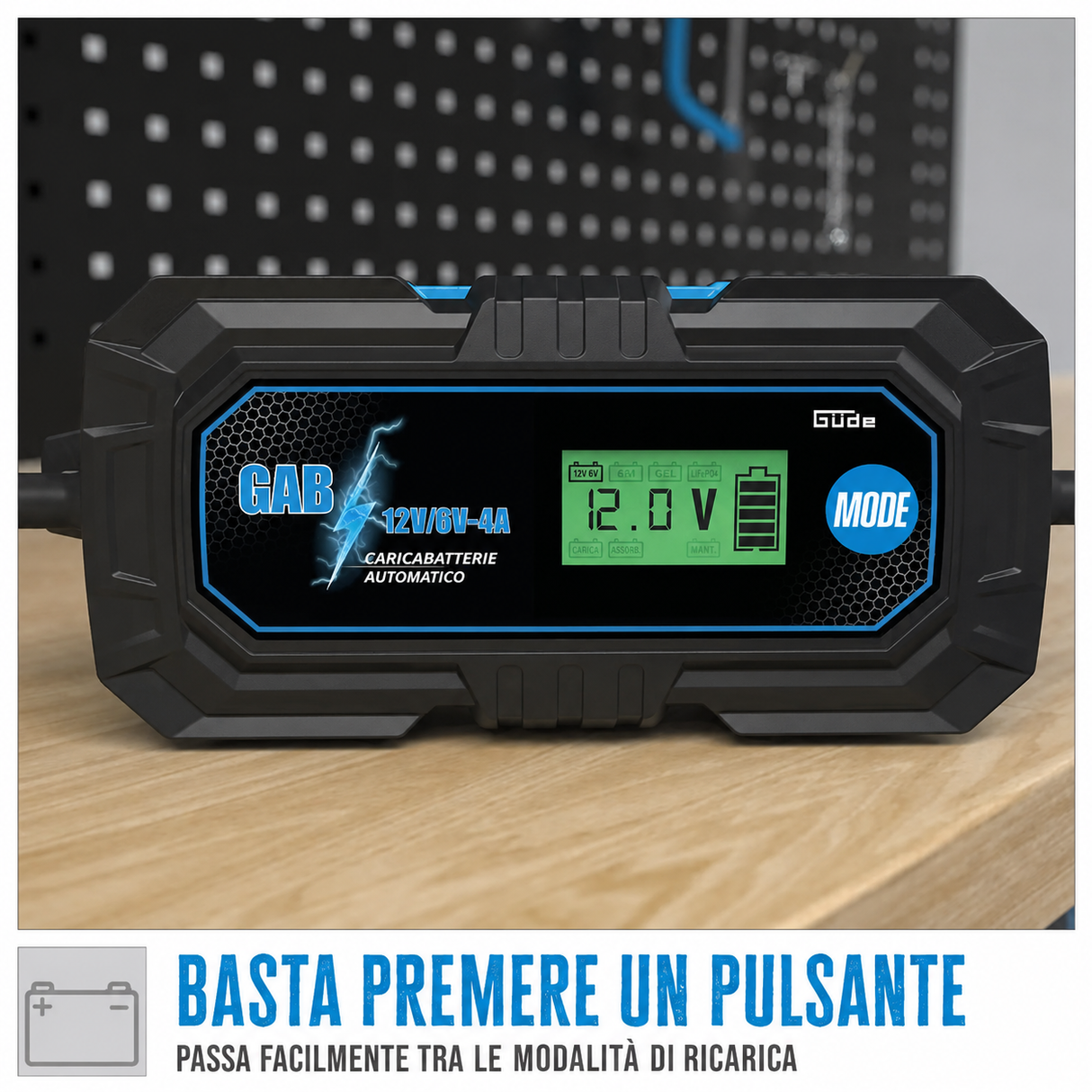 Caricabatterie automatico Güde GAB 12V/6V-4A