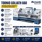Tornio per metallo Bernardo Goliath 660 x 1000 con DRO digitale 3 assi