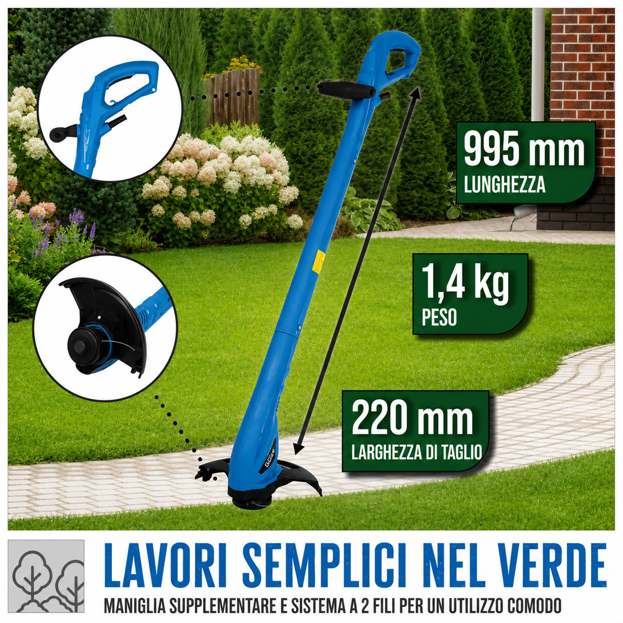 Utensile da giardinaggio Guede Decespugliatore elettrico GRT 251 P
