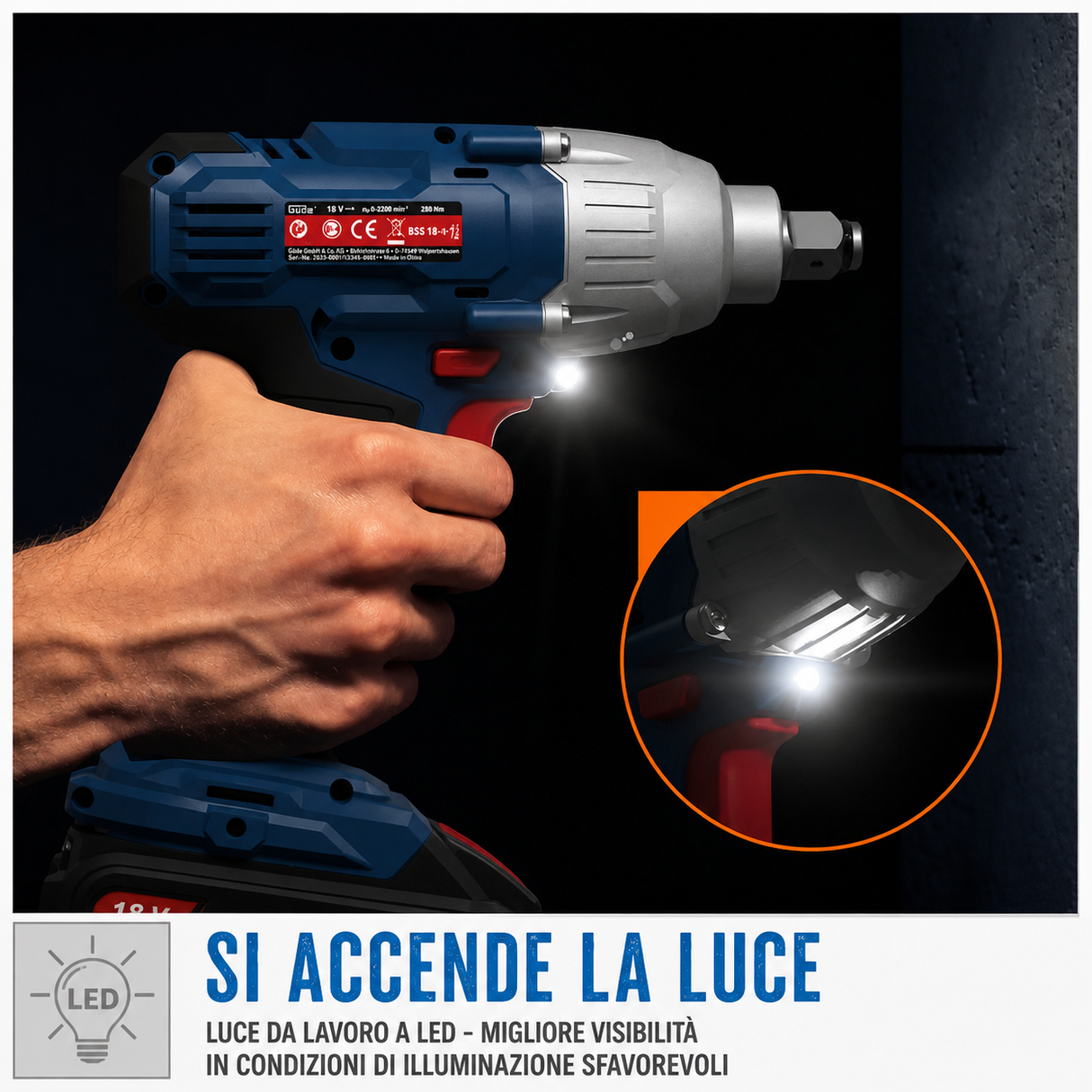 Elettroutensile portatile Guede avvitatore ad impulsi BSS 18 1/2-0