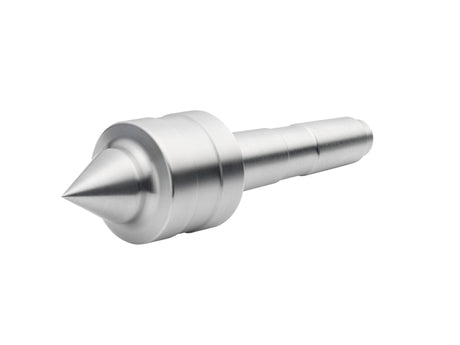 Contropunta rotante Record Power Coronet Falcon con doppio cuscinetto di precisione e punta a 60°, ideale per tornitura stabile e supporto di pezzi di grandi dimensioni.