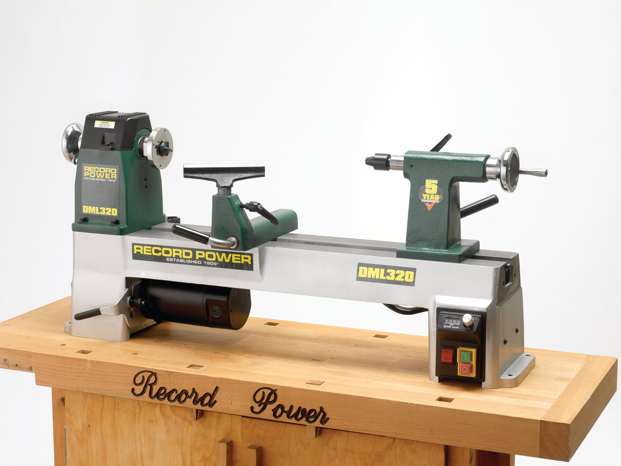 Record Power Tornio per legno DML320 12” in ghisa – 230 V