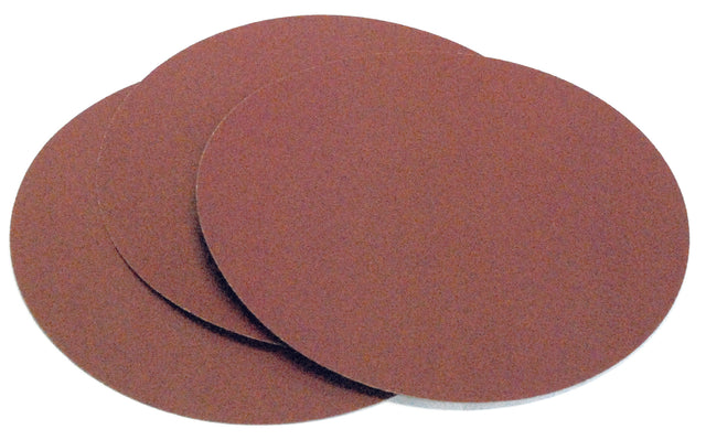 Set da 3 dischi abrasivi autoadesivi Record Power da 300 mm grana 60, ideali per sgrossatura con levigatrice a disco DS300.