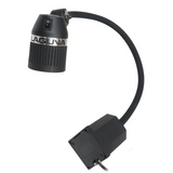 Faro LED da esterno in alluminio, ruotabile a 320°, con sistema Spin Lock per installazione facile e design resistente alle intemperie.