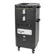 Il filtro LAGUNA MFlux 5 mostrato in un laboratorio: struttura compatta verticale, ruote girevoli, maniglie ergonomiche e pannello frontale con display e telecomando.