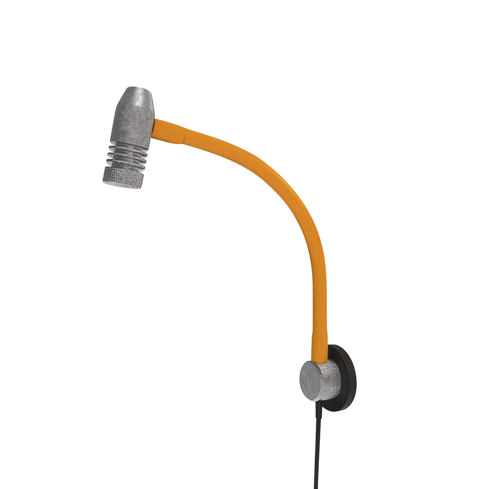 Lampada con braccio flessibile da 450 mm, base magnetica angolata 90° e luce LED spot da 200 lumen, ideale per illuminazione di precisione.