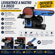 Levigatrice combinata a nastro e disco Güde GBTS 400 da 350W con disco Ø150 mm, ideale per levigatura, rifinitura e sagomatura precisa di legno e altri materiali.