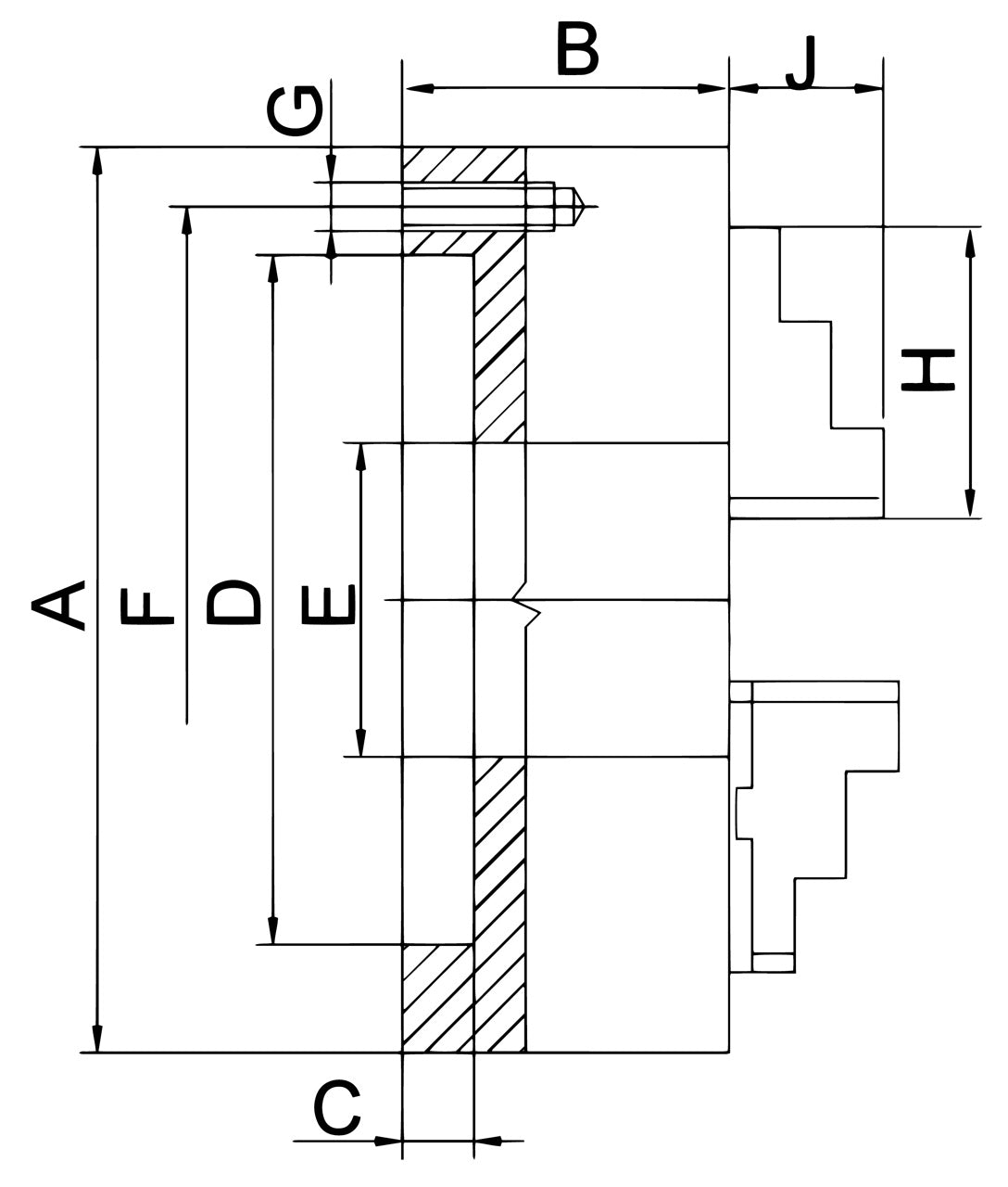 PS3-250 3-Backen-Spannfutter aus Gusseisen 
