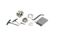 Mandrino professionale Record Power Victory ASR M33 DT con ganasce modulari VersaLock da 50 mm, anello flangia e accessori per tornitura sicura e precisa.