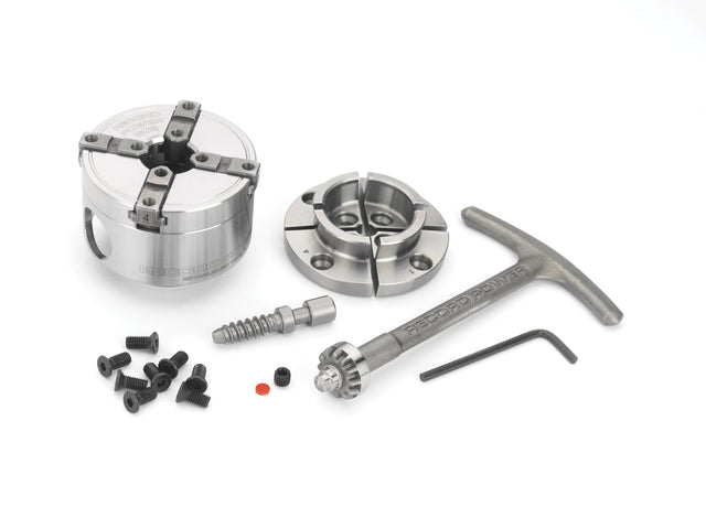 Mini mandrino Record Power SC2 con corpo da 65 mm e filettatura diretta M33 x 3,5, progettato per la tornitura di piccoli oggetti in legno con maggiore capacità di presa.