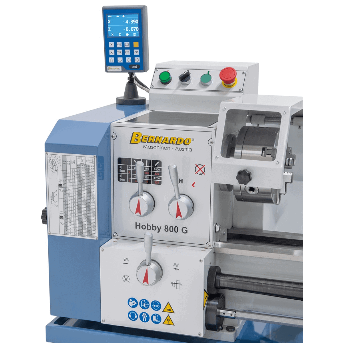 Bernardo Hobby 800 G 400 V – Tornio parallelo con DRO 3 assi DT 40