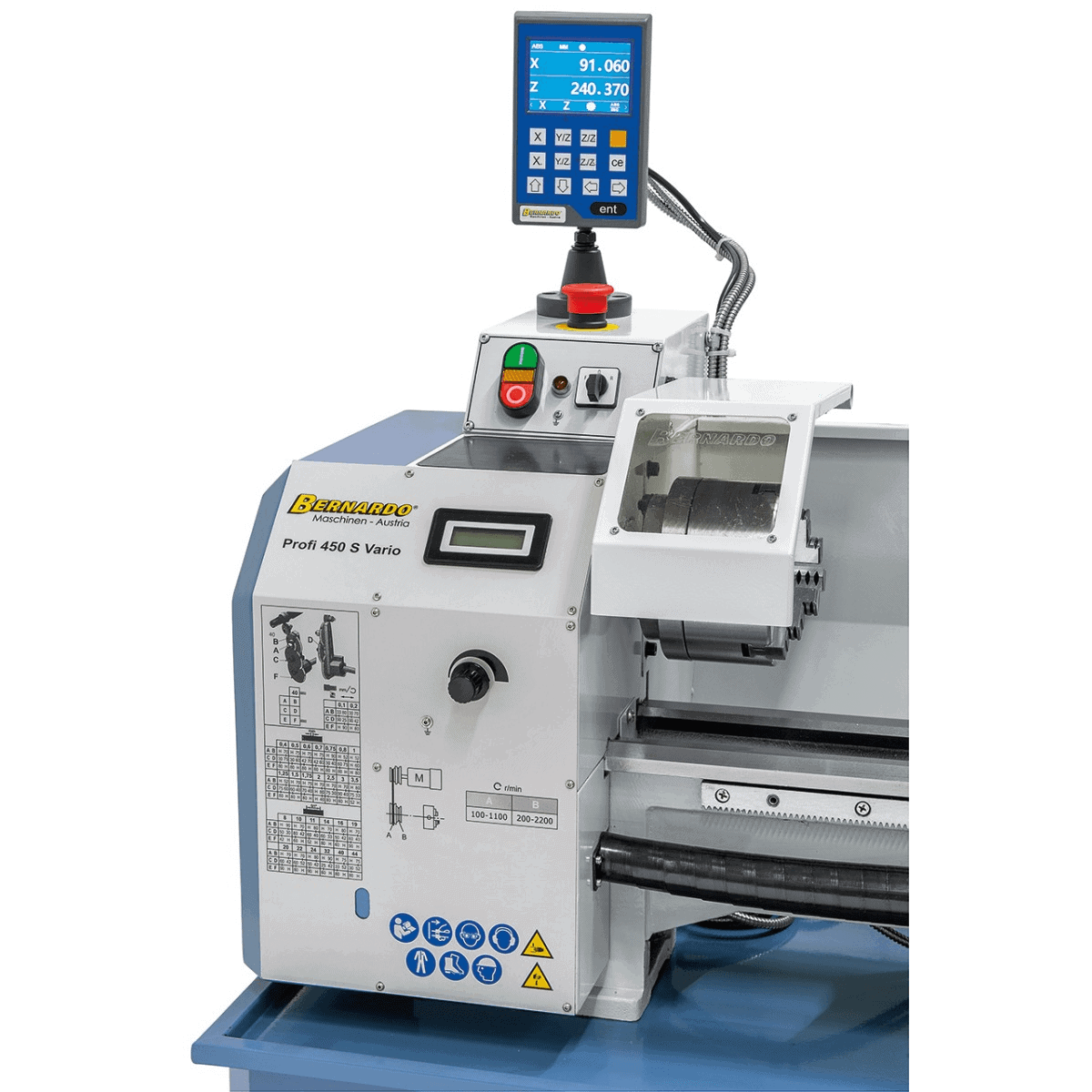 Drehmaschine Profi 450 S Vario / 230 V mit 2-Achs-Positionsanzeige ES-12V
