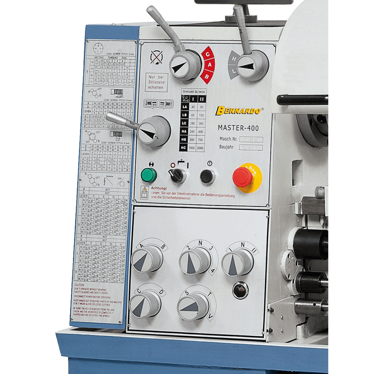 Tornio Bernardo Master 400 x 1000 con DRO 3 assi