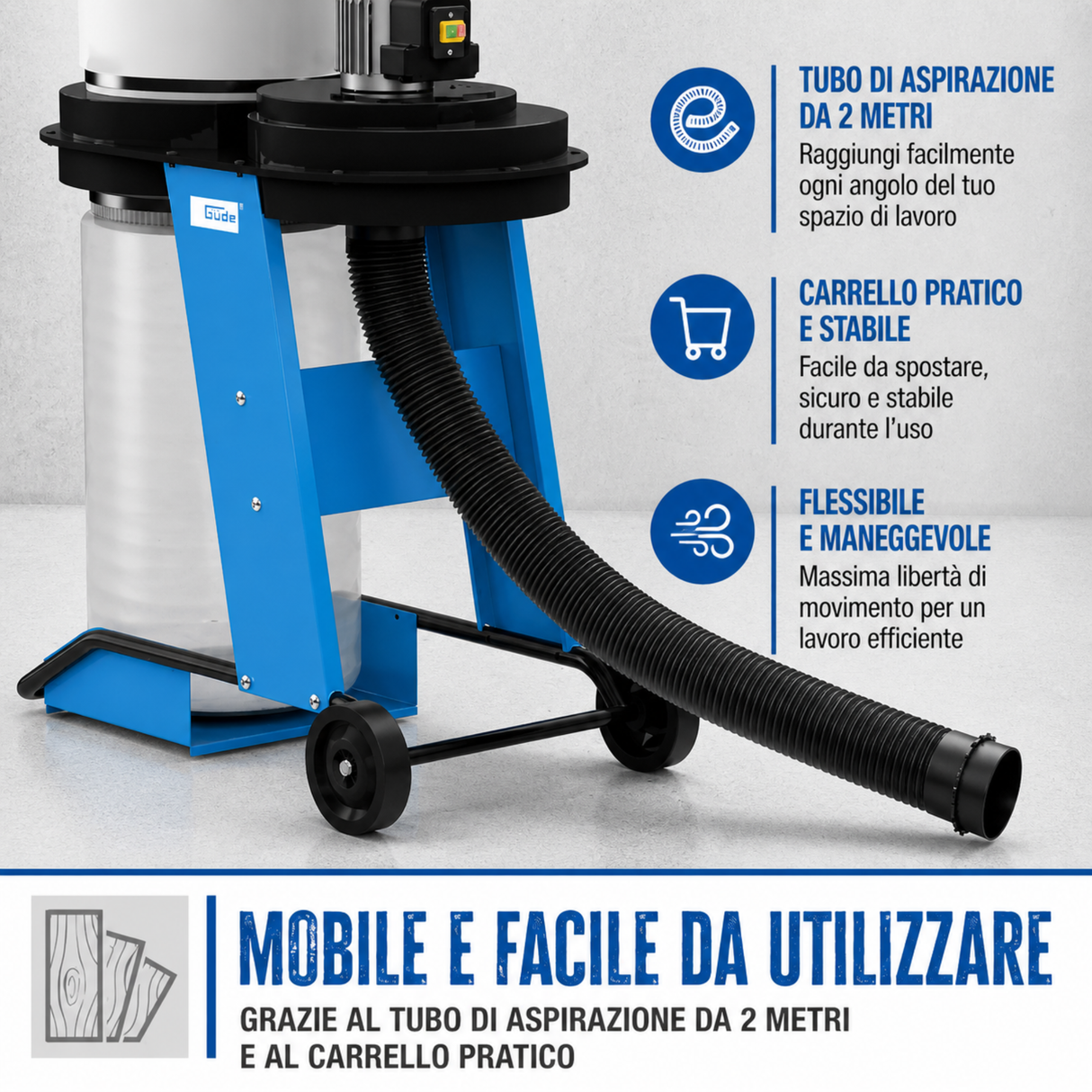 Aspiratore Guede GAA 65.1 1150 m³/h mobile