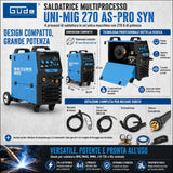 Saldatrice professionale MIG/MAG Güde Uni-Mig 270 AS-Pro SYN 270 A