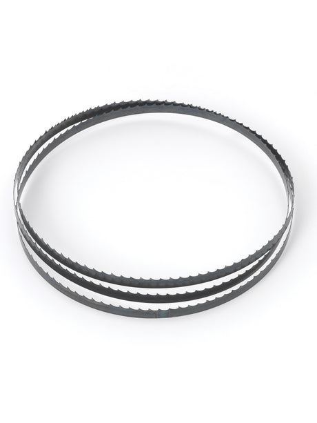 Confezione da tre lame da 1/4", 3/8" e 5/8" compatibili con la sega a nastro Record Power BS300, progettate per tagli curvi e diritti in falegnameria.