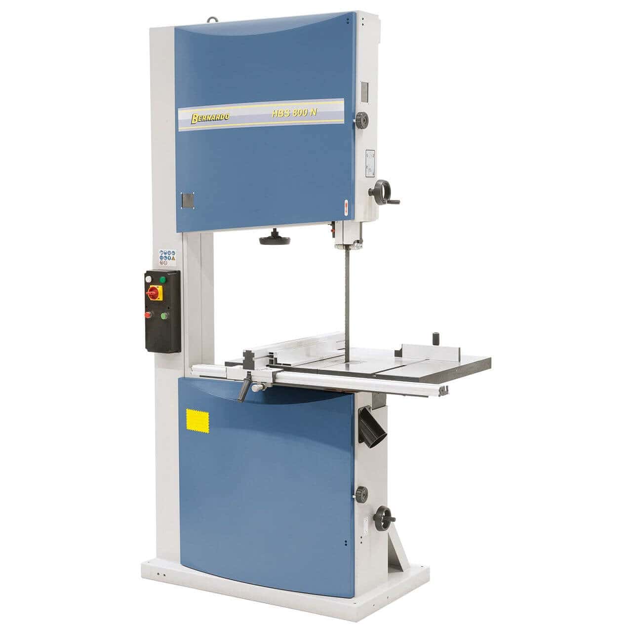 Sega a nastro Bernardo HBS 800 N per legno, macchina professionale da falegnameria con struttura robusta e taglio preciso.