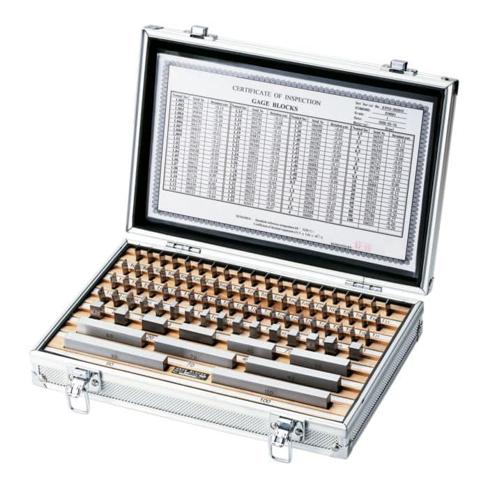 87-teiliger Parallelmessschieber-Blocksatz.