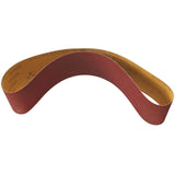 Set di 5 nastri abrasivi Bernardo 1220 x 150 mm con grana G150, ideali per levigatura di legno e plastica con finitura fine e uniforme.