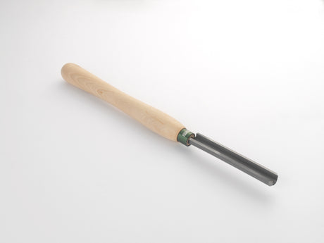 Sgorbia 19mm Record Power in HSS con manico in faggio, ideale per rimuovere rapidamente materiale durante la sgrossatura del legno tra le punte.