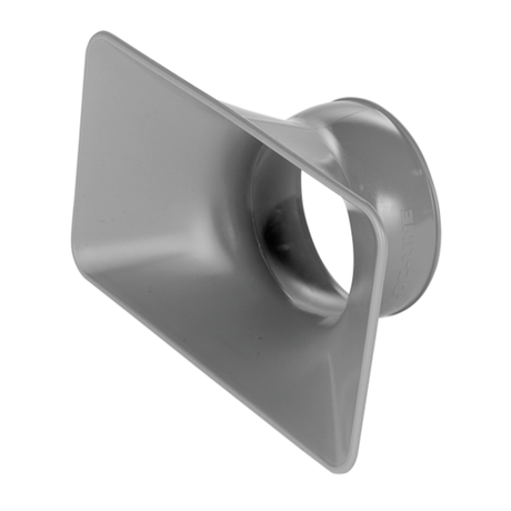 Ugello di aspirazione rettangolare autoportante e orientabile per sistemi da 2,5 pollici, ideale per tornitura del legno e aspirazione mirata delle polveri.