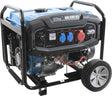 Güde GSE 8701 RS — generatore a benzina 457 cm³, presa trifase CEE 16A 400 V, 7.500 W continui, su telaio con ruote da cantiere
