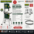 Sega a nastro per legno Record Power BS350S Premium 350 mm con carrello sterzante