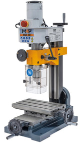 Trapano-fresatrice M4P MD 10 / 230 V, vista laterale destra con volantini della tavola a croce