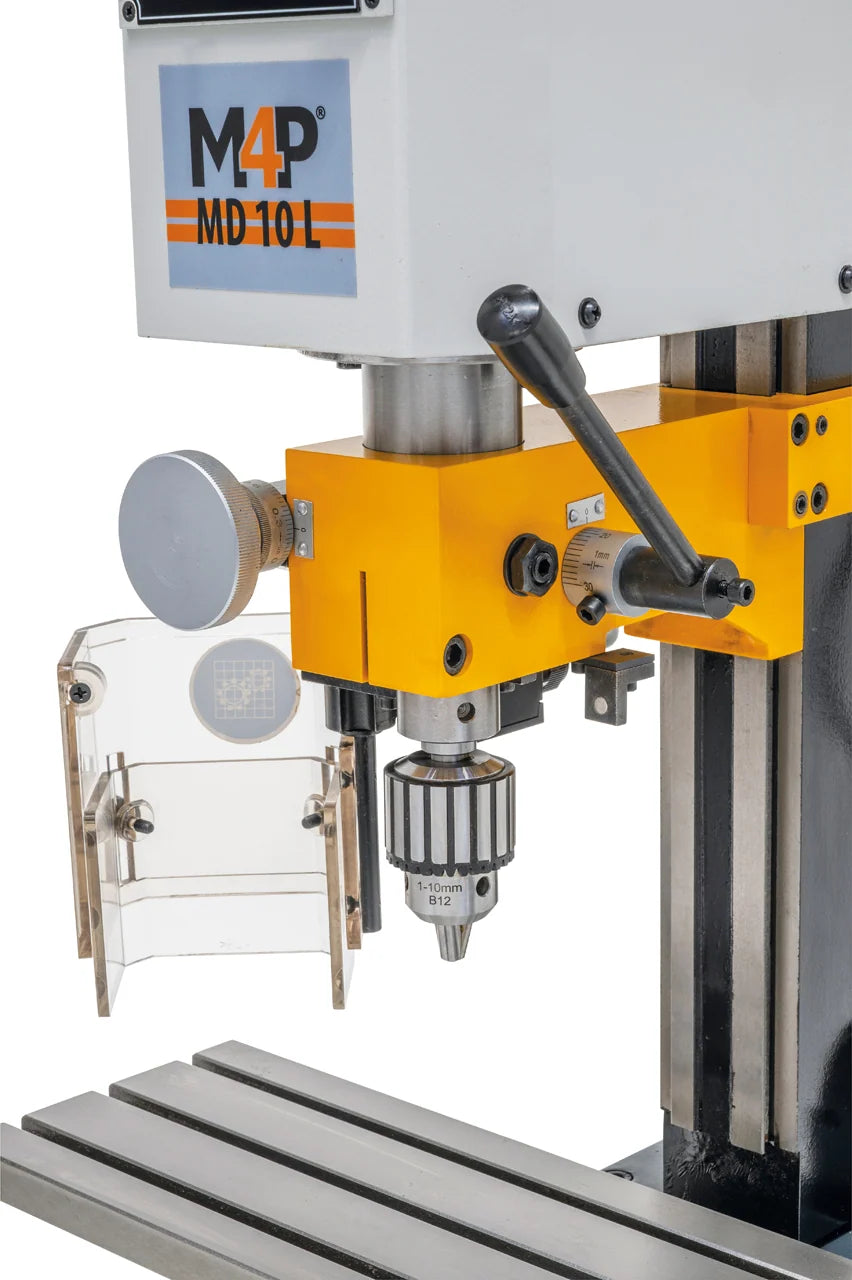 Trapano-fresatrice M4P MD 10 L / 230 V con mandrino portapunte 1-10 mm e protezione di sicurezza aperta