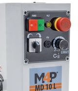 Pannello comandi della trapano-fresatrice M4P MD 10 L / 230 V con interruttore, arresto di emergenza, selettore del senso di rotazione e regolazione della velocità
