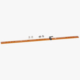 UJK Parf System Fence & Stop Kit 1.000 mm – guida in alluminio anodizzato arancione con fori svasati a 32 mm, 2 bench dog cilindrici in acciaio, 2 knob di bloccaggio in acciaio inox e fermo regolabile con leva Bristol
